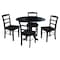 International Concepts 42 in. Dual Drop Leaf Table with 4 Ladder Back Dining Chairs - 5 Piece Dining Set K46-42DP-C2-4 - alternate 1